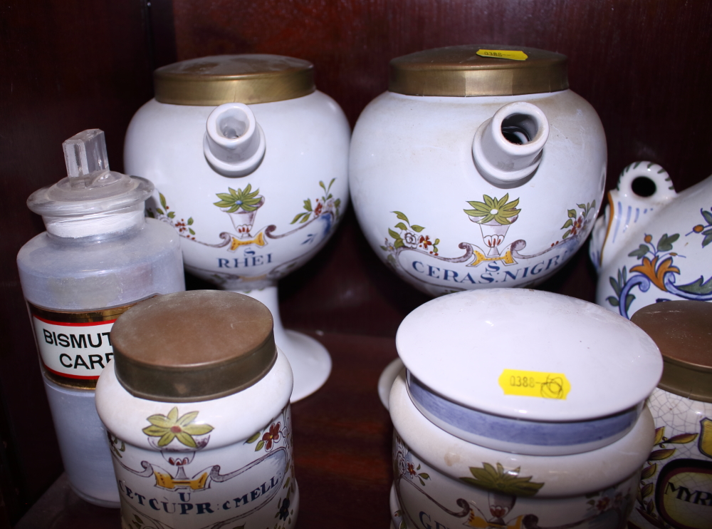 Three "Delft" wet drug jars and a quantity of apothecary’s drug jars - Image 2 of 4