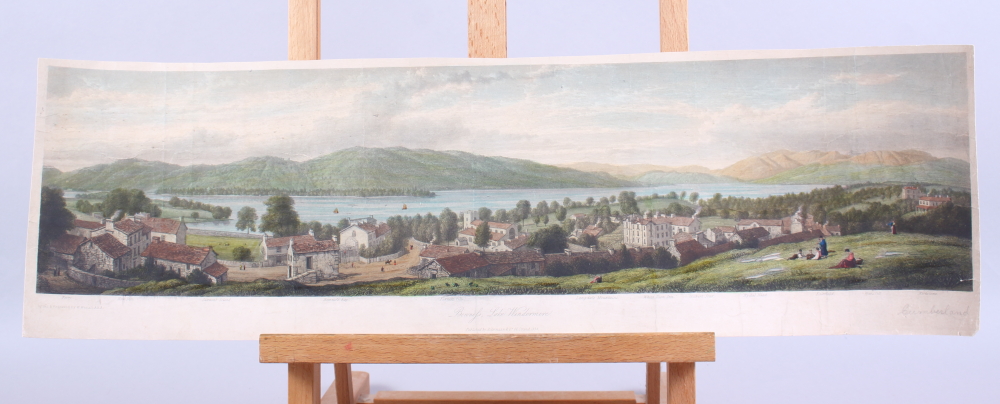 A set of three early 19th century hand-coloured engravings, "Bowness, Lake Windermere", "Vale of - Image 6 of 9