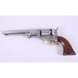 A Colt .36" six shot percussion revolver with brass trigger guard, octagonal sighted barrel