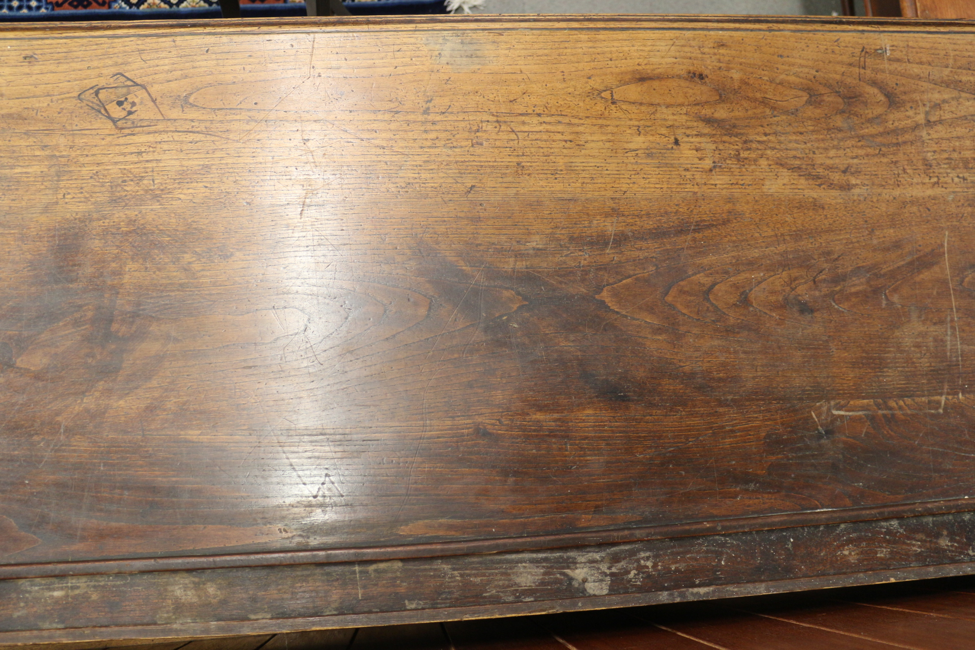 A 19th century Breton carved walnut sideboard, fitted three drawers over central recess and - Image 3 of 4