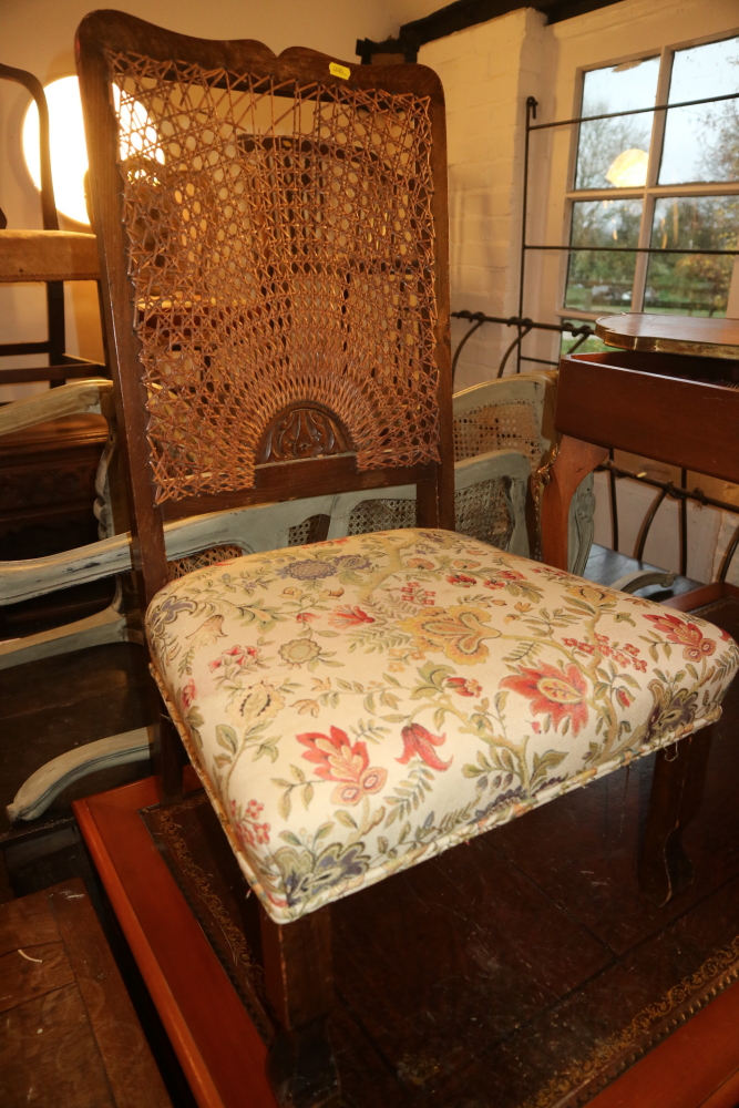 A pair of Maples carved walnut loop back side chairs with stuffed over seats, on cabriole - Image 3 of 4