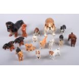 A Beswick model of a dachshund, two other dachshunds, a Beswick golden retriever, a Jack Russell and
