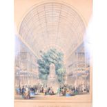 A 19th century coloured print of the Great Exhibition, in strip frame