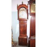 An early 19th century mahogany long case clock with eight-day movement and painted dial by Williams,