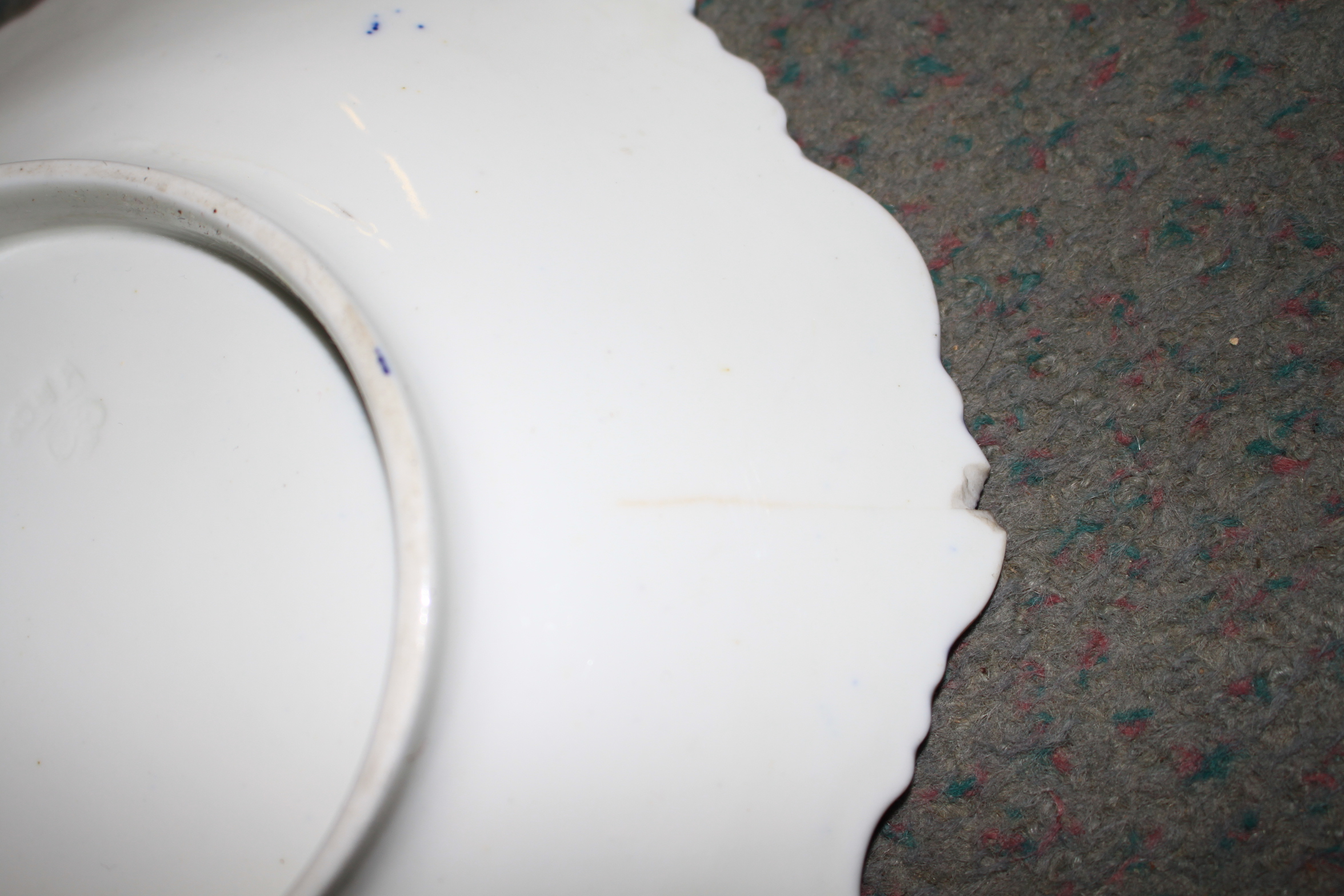 An English part dessert service, decorated flowers on a blue ground, two Spode plates, two spill - Image 9 of 28