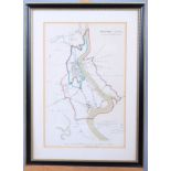 A 19th century map of Newport from an Ordinance map by R Dawson, in Hogarth frame