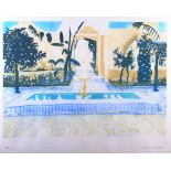 Patrick Procktor: a limited edition print, "Favourites Courtyard ", 73/250, 18" x 23 1/2", in