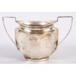 A silver two-handled sugar basin with gilt interior, 3.4oz troy approx