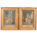 Two French prints entitled "Ha!, le Joli Petit Chien" and "Le Petit Conseil", and a quantity of