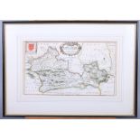 An 18th century map of Berkshire, by Rich Blome, in Hogarth frame