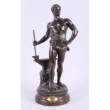 Maurice Faure: a 19th century patinated bronze, "Le Travail", after Maurice Constant