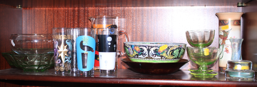 A Maling "Classic" pattern bowl, a Ritzenhoff lemonade set and other items
