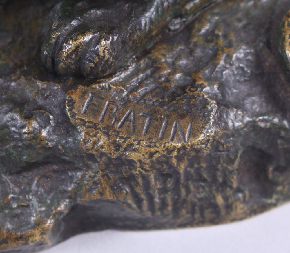 Fratin: a bronze model of a seated lion, 6" high - Image 3 of 3