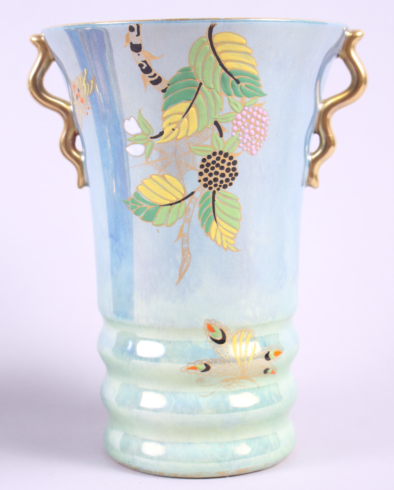 A Carlton ware two-handled vase, decorated spider's web and blackberries, 7" high, and a Carlton - Image 2 of 7