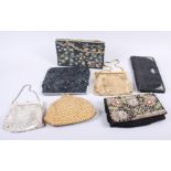 Seven lady's evening bags, including sequin bags