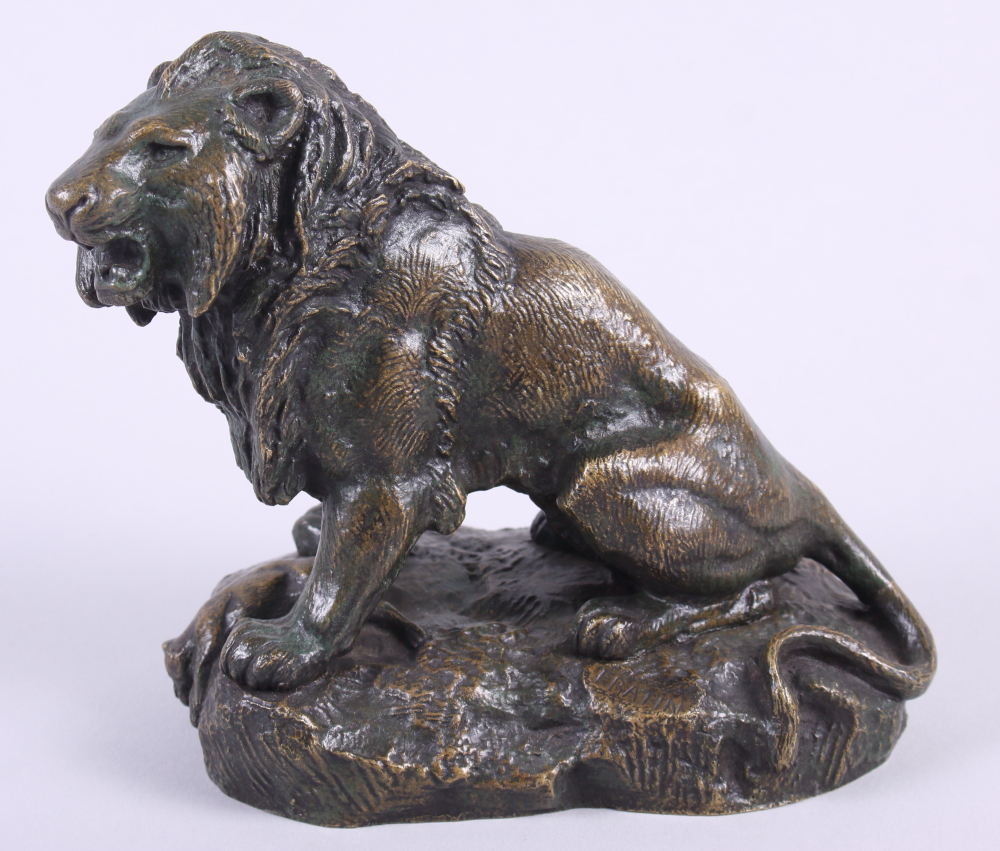 Fratin: a bronze model of a seated lion, 6" high - Image 2 of 3