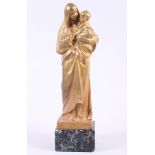 H Muller: a gilt bronze figure of Madonna and child, 13 1/2" high