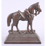 A 19th century copper doorstop, in the form of a horse, 8 1/2" high