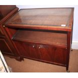 A mahogany service trolley and a teak rectangular occasional table