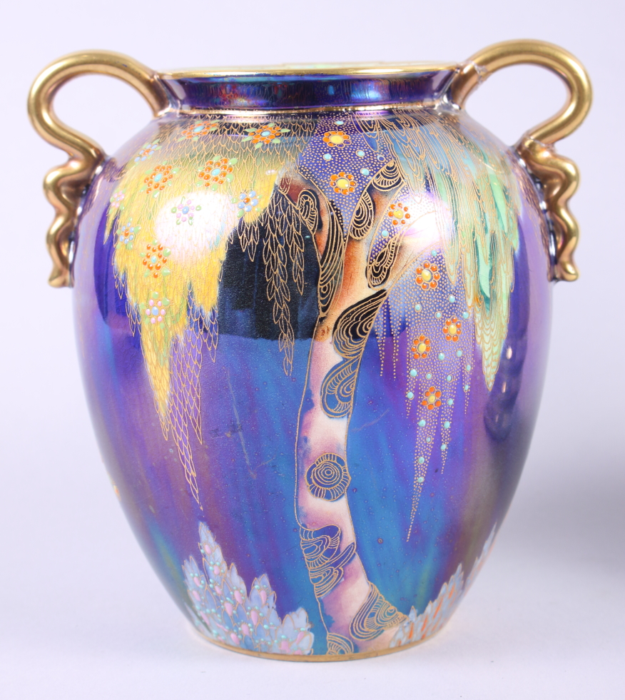 A Carlton ware two-handled vase, decorated spider's web and blackberries, 7" high, and a Carlton - Image 3 of 7