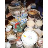 Five Wedgwood commemorative mugs, a quantity of Wedgwood jasperware, Vienna bowls, decorated