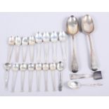 A selection of silver and white metal flatware, various, 10oz troy approx
