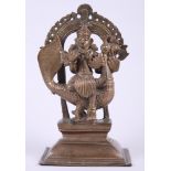 A 19th century bronze of Murugan, 8" high