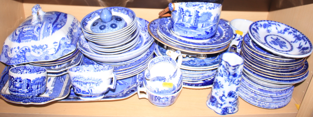 A quantity of Spode "Italian" pattern blue and white china, including teapots, a gravy boat and - Image 4 of 7