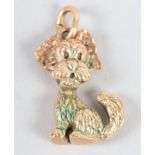 A 9ct gold pendant, in the form of a dog, 13g