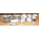 A quantity of Royal Worcester china including plates, a gravy boat, teacups and other items