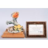 A Royal Worcester Dorothy Doughty model, "Robin in the Autumn Woods" No 6, with certificate, 7" high