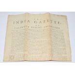 A page of the "India Gazette or Calcutta Public Advertiser", dated March 1783