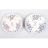Two 18th century Imari dishes, decorated flowers, 4 1/2" dia