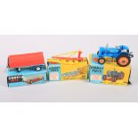 A Corgi Toys die-cast model Fordson "Power Major" tractor, No 55, a Platform trailer, No 101, and