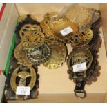 A quantity of horse brasses, including a Lincoln Society ploughman horse brass