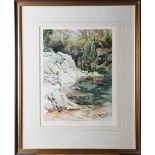 Judy Boyes: a signed limited edition colour print, "Emerald Pool, Eskdale", 179/500, in gilt strip