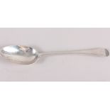 A Georgian provincial silver tablespoon, makers mark GM only, possibly Jersey, 1.6oz troy approx