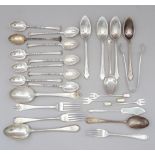 A selection of silver flatware, various, 13.1oz troy approx