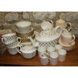 A Spode "Tiara" pattern teaset and an Aynsley part coffee set