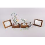 A pair of Royal Worcester Dorothy Doughty Lesser Whitethroats and Roses, in original boxes (for