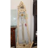 A Louis XVI design green painted and gilt decorated salon easel