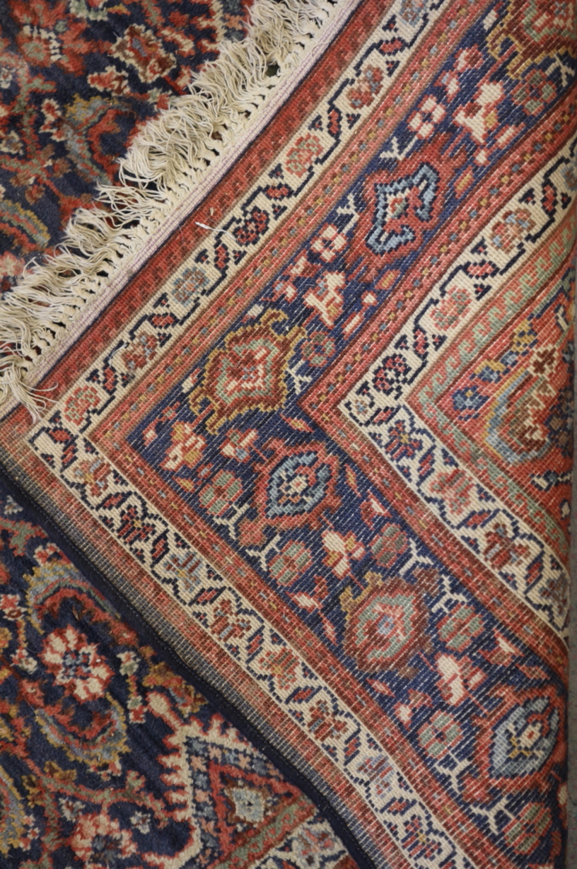 A Herati design rug with all-over design on a dark blue ground with multi-borders, 90 1/2" x 66 1/2" - Image 2 of 2