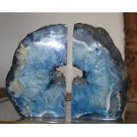A pair of stained agate bookends, 7 3/4" high