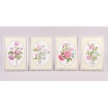 A set of four Royal Worcester bone china "Rose Collection" wall panels