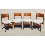 A 1960s dining room suite, comprising extending dining table, four side chairs with padded seats and