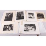 Eleven 19th century engravings, various, including female nudes, unframed
