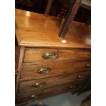 A Georgian mahogany chest of four long graduated drawers, 37" wide