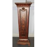 A Louis XVI design kingwood and marquetry pedestal with brass mounts, 17 1/2" high