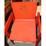 A 1969 Prince of Wales investiture armchair, designed by Lord Snowdon, in original box, two souvenir