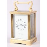 A Mappin & Webb brass cased carriage clock, 6" high overall